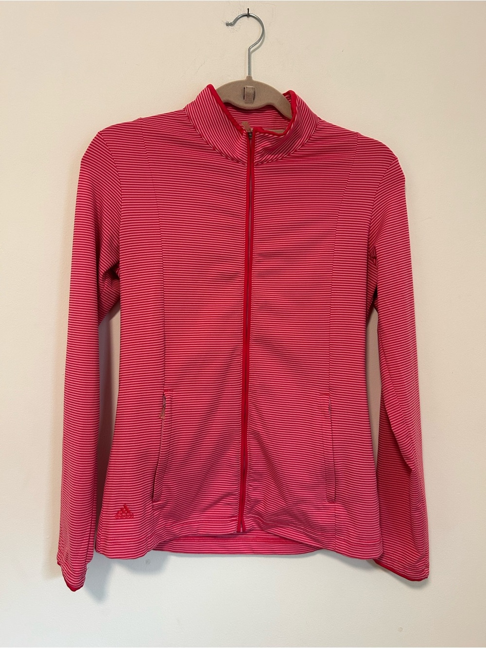 adidas Pink Striped Full-Zip Utility Jacket